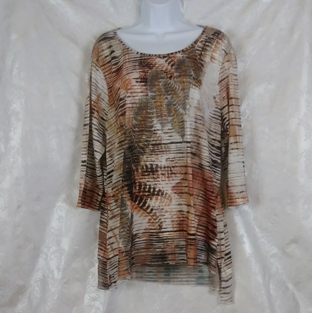 French Blue Woman 3/4 Sleeve Tunic